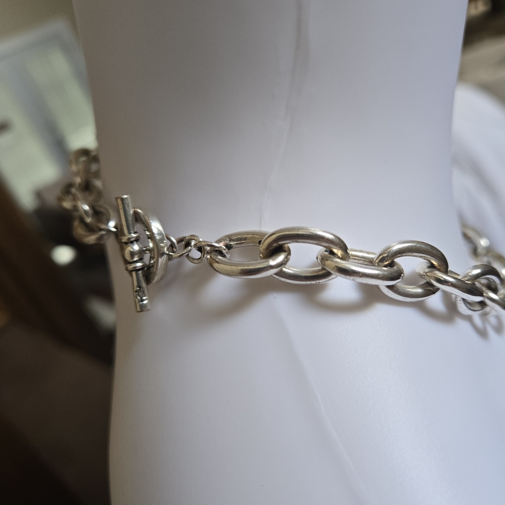 Ralph Lauren Silver Plated Chain Necklace and Bracelet Set - Picture 3 of 7